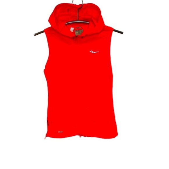 SAUCONY RUN SHIELD VIZI PRO LIGHTWEIGHT ZIP HOODED NEON BREEZE VEST, SIZE XS - Picture 3 of 15